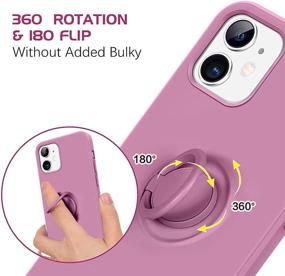 img 3 attached to 📱 DOMAVER Deep Purple iPhone 12/12 Pro Case - Slim Silicone Rubber, 360 Ring Holder, Kickstand, Car Mount - Microfiber Protective Cover for iPhone 12/12 Pro 5G 6.1 Inch