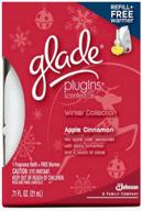 🕯️ набор из 3 запасных картриджей glade holiday plugins с ароматом яблока и корицы и бесплатным подогревателем логотип