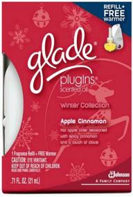 img 1 attached to 🕯️ Набор из 3 запасных картриджей Glade Holiday Plugins с ароматом яблока и корицы и бесплатным подогревателем