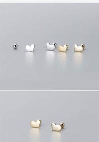 img 2 attached to 20G Love Heart Cartilage Sterling Silver Stud Earrings: Cute and Hypoallergenic Fashion Jewelry for Women and Teen Girls