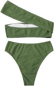 img 3 attached to SweatyRocks Bathing Shoulder Waisted Swimsuits Women's Clothing in Swimsuits & Cover Ups