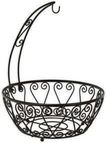 img 1 attached to 🍇 Bronze Fruit Basket Bowl with Banana Tree Hanger by SimpleHouseware