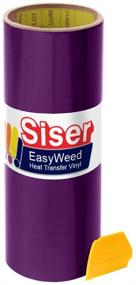 img 1 attached to 🟪 Siser Easyweed 12" x 3ft Рулон винила для термопереноса с желтой ракелью для деталей - фиолетовый