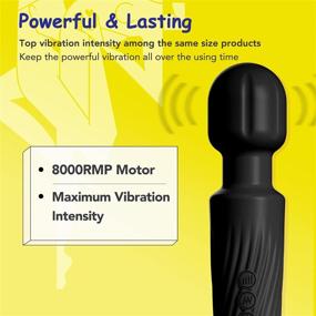 img 3 attached to Obsidian Black Personal Wand Massager - Powerful & Cordless - 20 Patterns & 5 Speeds - Memory Feature - Rechargeable - Constant Output Control - Ideal for Back and Neck Relief