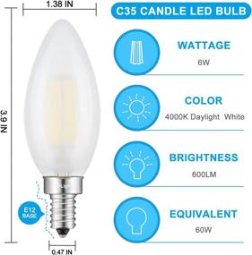 img 2 attached to 🌟 CRLight 6W Dimmable LED Candelabra Bulbs: 4000K Daylight White Illumination at Your Fingertips!