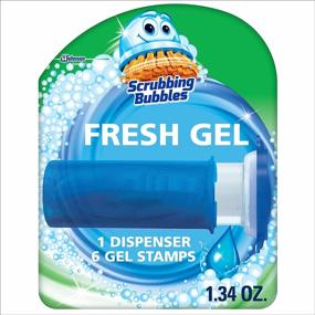 img 4 attached to 🚽 Scrubbing Bubbles Toilet Bowl Cleaning Gel Starter Kit, Glade Rainshower Scent, Includes Dispenser and 6 Stamps