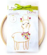 🐧 penguin & fish llama hand embroidery diy craft kit: learn french knot & backstitch | 8 inch hoop | 6 strand cotton floss | fun for kids crafts boys girls logo