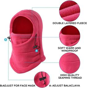 img 2 attached to ❄️ Cold Weather Accessories: 2-Piece Winter Windproof Balaclava Ski Cover + 2 Pairs of Soft Fleece Gloves for Boys and Girls (Ages 3-9)