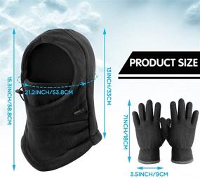 img 3 attached to ❄️ Cold Weather Accessories: 2-Piece Winter Windproof Balaclava Ski Cover + 2 Pairs of Soft Fleece Gloves for Boys and Girls (Ages 3-9)