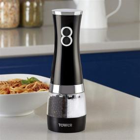 img 3 attached to Enhance Your Dining Experience: Tower 🍽️ Duo Electric Salt/Pepper Mill in Sleek Black Design