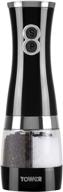 enhance your dining experience: tower 🍽️ duo electric salt/pepper mill in sleek black design logo