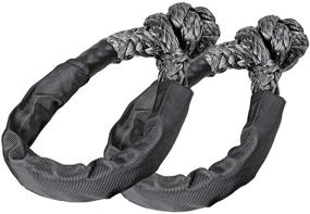 img 4 attached to INVICTUS 2 Pack Synethetic Soft Shackle Gray 1/2 INCH X 20 INCH Maximum Break Strength With Black Protective Sleeve Compatible With Sailing SUV ATV 4X4 Truck Jeep Recovery Climbing Towing