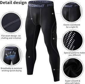 img 3 attached to 🏃 Ultimate Performance Men's Compression Pants: Quick-Dry Running Tights for Workouts, Training, Gym