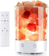 🌟 himalayan salt lamp, authentic hand-carved pink salt rock lamp night light with dimmer, sleep aid white noise, touch &amp; remote control feature - perfect home decor for optimum relaxation логотип