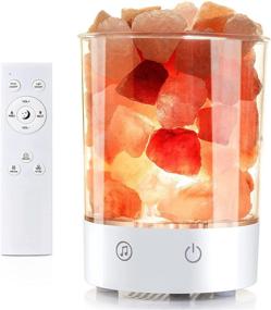 img 4 attached to 🌟 Himalayan Salt Lamp, Authentic Hand-Carved Pink Salt Rock Lamp Night Light with Dimmer, Sleep Aid White Noise, Touch &amp; Remote Control Feature - Perfect Home Decor for Optimum Relaxation