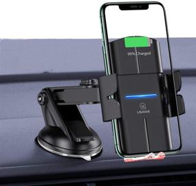img 4 attached to USAMS Wireless Car Charger Mount - Fast Qi Charging, Auto-Clamping Phone Holder for iPhone/Samsung/Pixel/LG (Black)