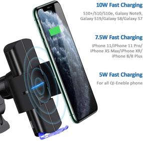 img 2 attached to USAMS Wireless Car Charger Mount - Fast Qi Charging, Auto-Clamping Phone Holder for iPhone/Samsung/Pixel/LG (Black)