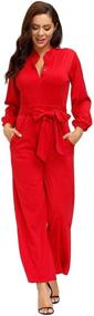 img 4 attached to 👗 Ophestin Womens Sleeve Jumpsuit Rompers: Trendy Women's Clothing & Stylish Jumpsuits, Rompers, and Overalls