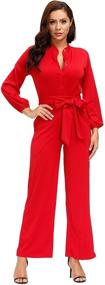 img 1 attached to 👗 Ophestin Womens Sleeve Jumpsuit Rompers: Trendy Women's Clothing & Stylish Jumpsuits, Rompers, and Overalls