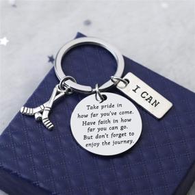 img 1 attached to 🏒 FUSTMW Ice Hockey Keychain: Perfect Gift for Hockey Team and Players, Inspiring Senior Gift for Boys and Girls