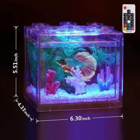 img 2 attached to 🐠 Compact Betta Fish Tank Kit with LED Lighting - Ideal for Reptiles, Goldfish, Shrimp, and More!