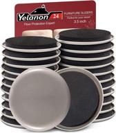 yelanon 24pcs-3 1/2” heavy duty furniture sliders for carpet and hardwood floors - reusable and effective furniture moving pads for easy and quick heavy furniture moves! protect all carpet surfaces! logo