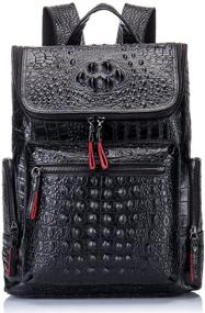 img 4 attached to Boshiho Leather Backpack Fashion Crocodile