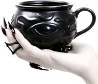 🧙 witch cauldron coffee mug: gothic tea cup in gift box | rogue + wolf porcelain 3d novelty mug for witches & goth decor | witchcraft & wicca supplies | 14 oz 400ml logo