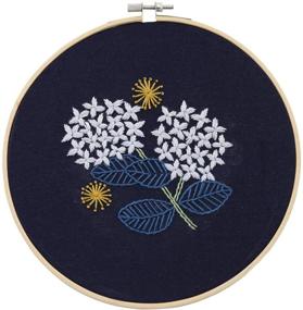 img 3 attached to 🌸 Complete Embroidery Starter Kit - Hydrangea Floral Pattern, Cross Stitch Set with Fabric, Hoop & Color Threads