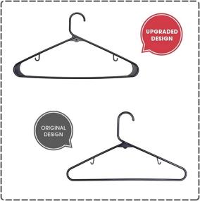 img 2 attached to 👕 Cozymood Non Slip Plastic Clothes Hangers with Bar Hooks - 60 Pack, Heavy Duty and Space Saving Plastic Coat Hanger for Adult Everyday Use & Closet Organization - Thin and Slim Design