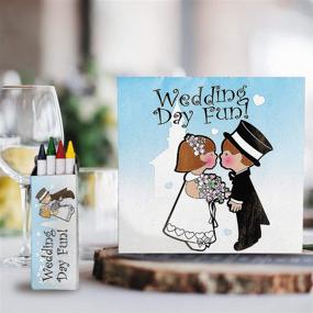 img 1 attached to 🎨 Fun-filled Wedding Coloring Books for Children - 12 Activity Pads with Crayons - Perfect Kids' Wedding Favors