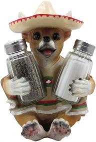 img 4 attached to 🐶 South of the Border Chihuahua Glass Salt and Pepper Shaker Set in Decorative Holder Figurine: Perfect Southwestern & Mexican Bar Sculpture, Kitchen Decor, Spice Rack, and Unique Gift for Pet or Dog Lovers - Home-n-Gifts