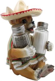 img 2 attached to 🐶 South of the Border Chihuahua Glass Salt and Pepper Shaker Set in Decorative Holder Figurine: Perfect Southwestern & Mexican Bar Sculpture, Kitchen Decor, Spice Rack, and Unique Gift for Pet or Dog Lovers - Home-n-Gifts