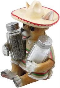 img 3 attached to 🐶 South of the Border Chihuahua Glass Salt and Pepper Shaker Set in Decorative Holder Figurine: Perfect Southwestern & Mexican Bar Sculpture, Kitchen Decor, Spice Rack, and Unique Gift for Pet or Dog Lovers - Home-n-Gifts