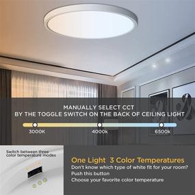 img 1 attached to 💡 Energy-efficient Taloya Dimmable Ceiling Light: 2 Pack 12inch Flush Mount LED Fixture, 20W=200W Incandescent Equivalent, Surface Low Profile – 3000K/4000K/5000K Selectable