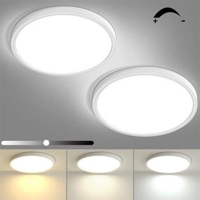 img 4 attached to 💡 Energy-efficient Taloya Dimmable Ceiling Light: 2 Pack 12inch Flush Mount LED Fixture, 20W=200W Incandescent Equivalent, Surface Low Profile – 3000K/4000K/5000K Selectable