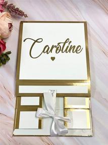 img 1 attached to 🎁 Premium Magnetic Lid Gift Box with Bowtie Design | Sturdy Cardboard | Elegant Proposal Box for Bridal Party | Gold Trim | 9"x9"x3.25