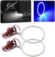 grandviewtm 2x 70mm 60smd cob led angel eyes headlight halo ring warning lamp-blue logo