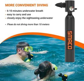 img 3 attached to 🤿 SMACO Scuba Tank for Diving - Mini Diving Cylinder Supports 5-10 Minutes Underwater Breathing - Professional Pony Bottle - Ideal for Family, Party, and Trip - Scuba Diving Equipment