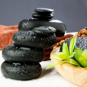 img 1 attached to 🌋 OUDI LINE Basalt Massage Rocks: 12pcs Hot Stone Premium Set for Professional or Home Spa - Relax, Heal, and Relieve Pain