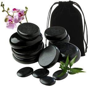 img 4 attached to 🌋 OUDI LINE Basalt Massage Rocks: 12pcs Hot Stone Premium Set for Professional or Home Spa - Relax, Heal, and Relieve Pain