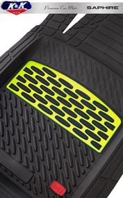 img 2 attached to KnK Yellow Sapphire SUV Car Heavy-Duty Automotive Floor Mat With Footrest Cover European-Made All-Weather Van Truck Accessory Carpet For Men Women 5-Piece Set (Yellow)