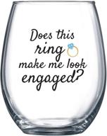 🍷 does this ring make me look engaged - funny wine glass: the perfect engagement gift, ideal for fiancés, bridal showers, and weddings! логотип