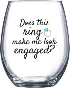 img 3 attached to 🍷 Does This Ring Make Me Look Engaged - Funny Wine Glass: The Perfect Engagement Gift, Ideal for Fiancés, Bridal Showers, and Weddings!