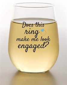 img 2 attached to 🍷 Does This Ring Make Me Look Engaged - Funny Wine Glass: The Perfect Engagement Gift, Ideal for Fiancés, Bridal Showers, and Weddings!