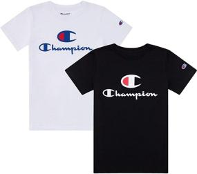 img 4 attached to 👕 Рубашка Champion Heritage белого цвета для мальчиков - верхняя одежда, футболки и рубашки для мальчиков