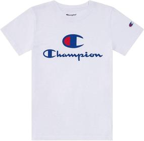 img 1 attached to 👕 Рубашка Champion Heritage белого цвета для мальчиков - верхняя одежда, футболки и рубашки для мальчиков