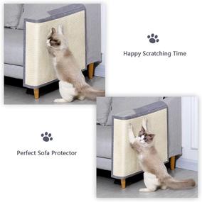 img 3 attached to Ultimate Cat Scratch Couch Protector: Dark Gray Cat Scratch Mat for 🐱 Furniture Protection, Sofa Guards with Natural Sisal to Safeguard Couch, Chair, and Sofa