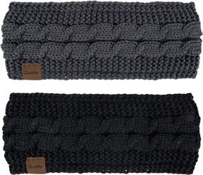 img 3 attached to 🧣 Loritta 2 Pack Headbands for Women: Winter Warm Cable Knit Ear Warmer & Thick Head Wrap with Fuzzy Fleece Lining - Perfect Gifts for Women