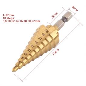 img 3 attached to Efficient Drilling 🛠️ with Titanium Coated Cutter 4-22mm